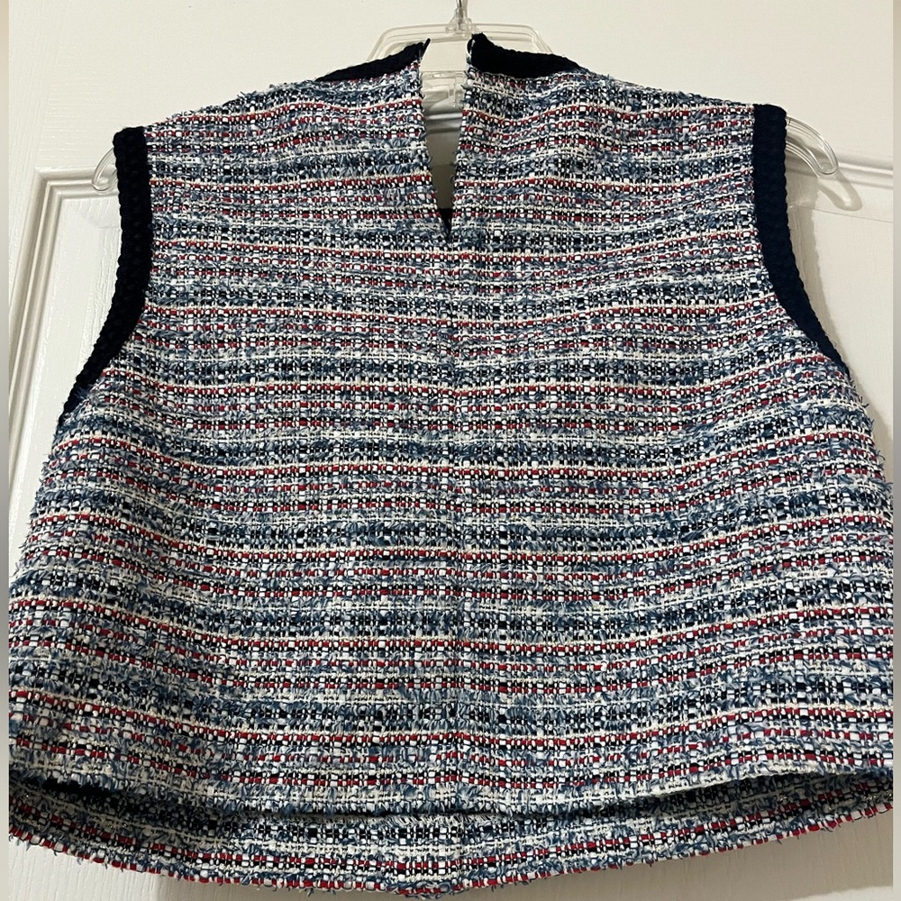 Maje Tweed Crop Top with Gold Buttons - Picture 5 of 6